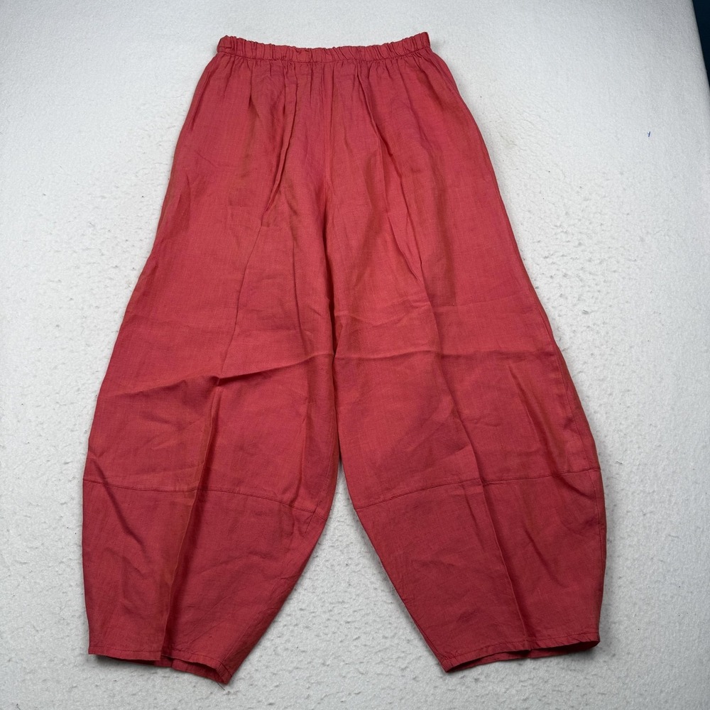 Bryn Walker Pants Womens Small Pink 100% Linen Casbah Harem Crop Made USA